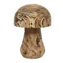 dekorativer klassischer Holzpilz Deko-Pilz aus gebranntem und gemasertem Naturholz in 2 Größen