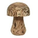 dekorativer klassischer Holzpilz Deko-Pilz aus gebranntem und gemasertem Naturholz in 2 Größen