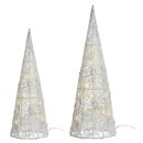 dekorative LED- Leuchtpyramide nur für innen mit silbernem Glitzer in verschiedenen Größen