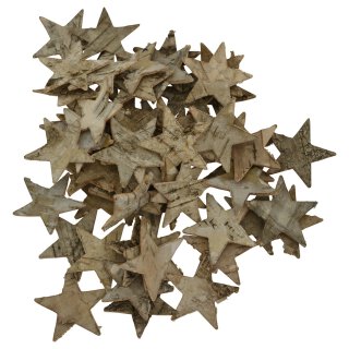 dekorative weihnachtliche Streudeko Tischdeko Basteldeko Sterne 4 cm aus Birkenrinde 1 Box