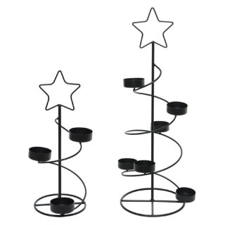dekorativer stimmungsvoller Teelichthalter Spirale mit Stern in 2 möglichen Größen