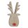 dekorative putzige herbstliche Tischdeko Elchkopf Rudolf aus Holz mit roter Pl&uuml;schnase Preis f&uuml;r 2 St&uuml;ck