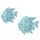 Metallfigur Fisch Metall shabby hellblau als Windlicht in 2 möglichen Größen