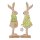 putzige große Osterhasen als Silhouette aus Holz braun-hellgrün Preis für 2 Stück Hasenjunge und Hasenmädchen