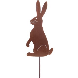 frühlingshafter dekorativer Gartenstecker Oster-Deko-Stecker Osterhase Bunny Metall edelrostig