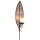 dekorativer ausgefallener Gartenstecker Motiv Blatt mit Windlichtglas Metall edelrostig