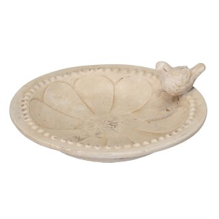 dekorative runde Vogeltr&auml;nke mit V&ouml;gelchen aus wetterfester Keramik