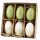 ausgefallene Ostereier echte Hühnereier mit hellgrünem Glitzer Preis für Set a 6 Stück
