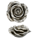 dekorative Blüte Rosenblüte silber glänzend antik als Tischdeko in 3 möglichen Größen
