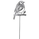 dekorativer Gartenstecker Silhouette Vogel auf Ast Metall...
