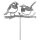 dekorativer Gartenstecker Silhouette Vogelpaar auf Ast Metall schwarzgrau gebürstet