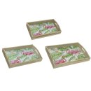 dekoratives Tablett rechteckig mit dekorativem Flamingo Print in 3 verschiedenen Größen
