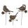 dekorativer Gartenstecker Silhouette Vogel auf Ast Metall braun Rostoptik im 3-er Set