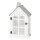dekorative Gartenlaterne Tischlaterne Garten-Windlicht aus Holz shabby wei&szlig; mit Metalldach in Haus-Form