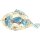 Metallfigur Dekofigur Fisch zum stellen in shabby weiß-blau in verschiedenen Größen