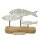 dekoratives maritimes Dekoobjekt zum stellen aus gewaschenem Treibholz Motiv Fische
