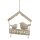 Meisenknödelhalter Silhouette 2 x Vogel im Haus mit Schriftzug Futterplatz inklusive 2 x Haken