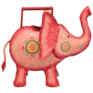 dekorative ausgefallene Deko-Gießkanne als Elefant Metall handarbeit
