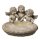 dekorative ausgefallene ovale Vogeltr&auml;nke mit 3 Engelchen aus wetterfestem Polystone