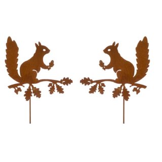 dekorativer Gartenstecker Meisenknödelhalter Motiv Eichhörnchen Preis für 2 Stück
