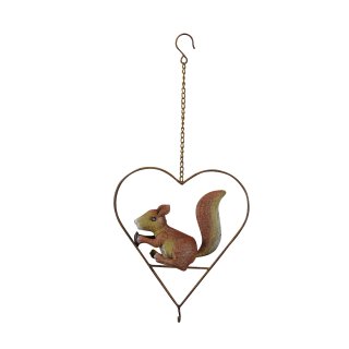 Meisenknödelhalter Eichhörnchen im Herz Metall zum hängen