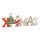 dekorativer Schriftzug X-Mas mit Tanne und Nikolaus Holz rot-weiß grün bemalt