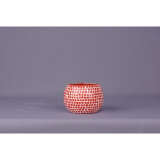 dekoratives Teelichtglas mit roten Mosaiksteinchen Preis für 2 Stück