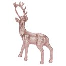 trendiger dekorativer Glitzer - Hirsch Weihnachtshirsch in rosa