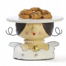 Ladykopf Deko-Kopf Engel als Kuchenplatte mit Perlenkette