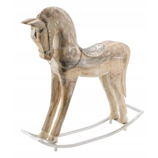 dekoratives großes Schaukelpferd Deko-Pferd aus Holz in shabby Vintage Optik