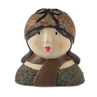 Ladykopf Deko-Kopf mit Schal und Mütze