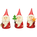 Zaunhocker Nikolaus Santa Metall bemalt im 3-er Set