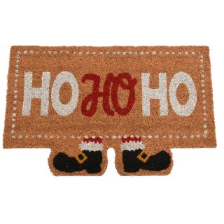 Santa - oder Fussmatte PVC-Antirutsch-Rücken Welcome mit HoHoHo Kokos
