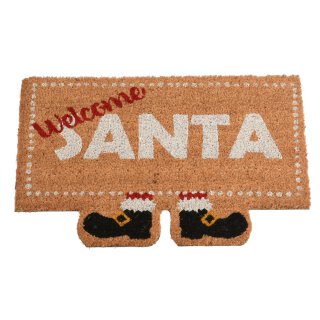 Kokos Fussmatte HoHoHo - PVC-Antirutsch-Rücken Santa mit oder Welcome