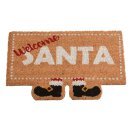 Kokos Fussmatte mit Nikolausschuhen HoHoHo oder Welcome Santa mit PVC-Antirutsch-Rücken