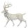 stimmungsvoller dekorativer Hirsch Weihnachtshirsch Dekohirsch in hellgrau mit silbernem Schal