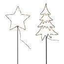 dekorative LED Leuchte Stern oder Tannenbaum am Stab als...