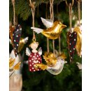 putziger Baum-Anhänger kleiner Engel Lotta mit Herzchen und Flügelchen Metall handbemalt