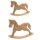 dekoratives Schaukelpferd Deko-Pferd als Silhouette Holz natur mit Dekoband und Metallsternchen