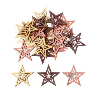 dekorative weihnachtliche Streudeko Tischdeko Basteldeko Stern farbig gold, rosa, brombeer 3 Boxen