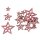 dekorative weihnachtliche gro&szlig;e Streudeko Tischdeko Basteldeko Stern rosa samtig beflockt