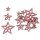 dekorative weihnachtliche große Streudeko Tischdeko Basteldeko Stern rosa samtig beflockt 3 Boxen