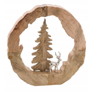ausgefallenes dekoratives massives Deko-Objekt mit Baum Puri aus Aluminium