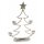 stimmungsvoll dekorativer Tannenbaum als Silhouette aus silberfarbenem Aluminium mit Stern und 4 Teelichthaltern
