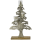 stimmungsvoll dekorativer Tannenbaum aus silberfarbigem Aluminium und Holz mit 4  Windlichtgläsern