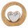 dekoratives Deko-Objekt mit silbernem Herzchen aus Holz in 2 möglichen Größen