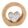 dekoratives Deko-Objekt mit silbernem Herzchen aus Holz in klein