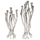 dekorativer ausgefallener 7 - flammiger Kerzenleuchter aus Aluminium silber glänzend mittel