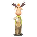 dekorative ausgefallene Deko-Figur Elch Holz und Metall bemalt