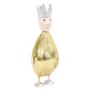 putzige kleine Dekofigur König zum stellen mit silberner oder goldener Krone aus Metall hergestellt in Handarbeit